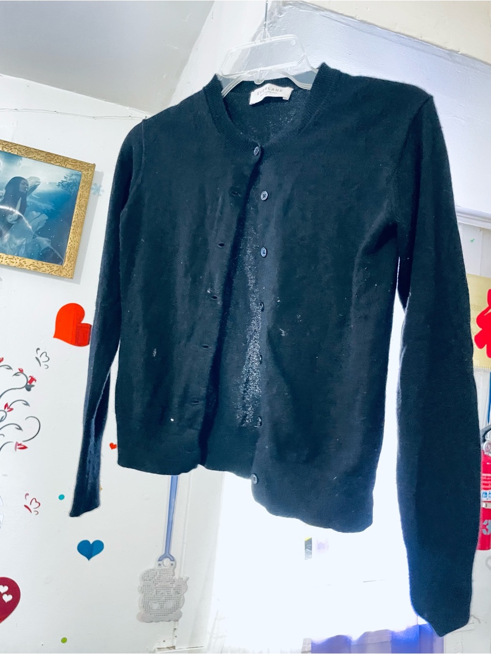Everlane Black Button-Up Wool Blend Cardigan